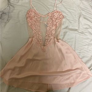 Pink Slip Silk Dress